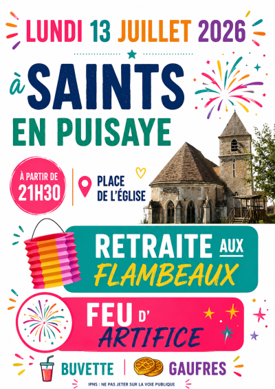 Affiche du 14 juillet à Saints-en-Puisaye