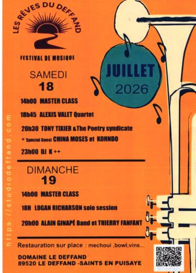 Affiche programmation du festival de musique au Deffand